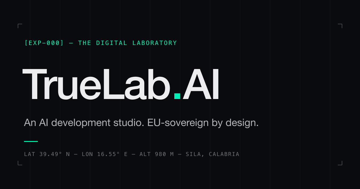 True Lab Exe Mod TrueLab AI — An AI development studio. EU-sovereign by design.